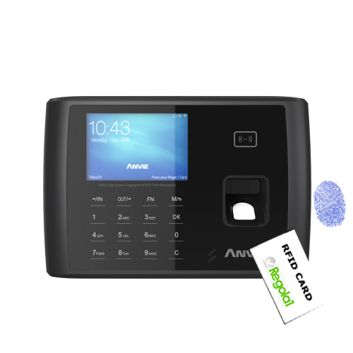 Anviz, A350: RFID, PIN code device, relay, wi-fi, bluetooth and Linux.