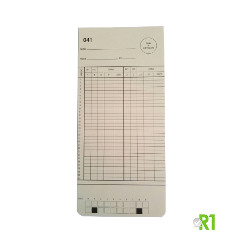 Solari, DTS1031-4160: No. 100 monthly cards for Solari DTS time recorder. Series from 41 to 60.