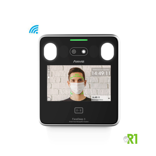 Anviz, FD3-ST: Face recognition (up to 3mt) and Mask + Stand Floor , Rfid Card, Linux, Wi-fi and Touch Screen.