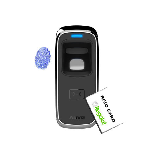 Anviz, M5: IP65 biometric and RFID. Relay SC011 provided.