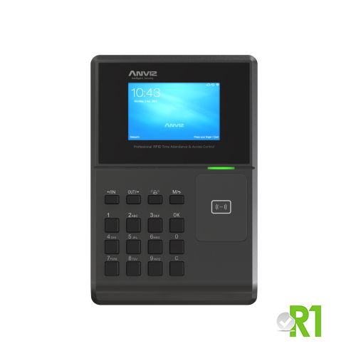 Anviz, OC580: Wiegand out  (SC011, remote relay), temper alarm, door open sensor, exit button. Wiegand in (settable) for access control remote rfid head (mifare), or biometric T5S in Rs485.