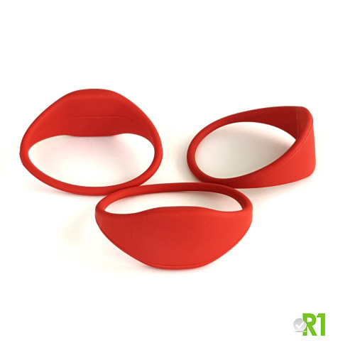 RFTG-BRR: N.50 Tag RFID braccialetto 60 mm. colore rosso € 0,90 cad.